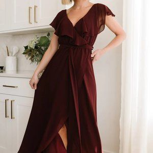 Baltic Born Katya Ruffle Maxi Dress Mulberry XS NWT